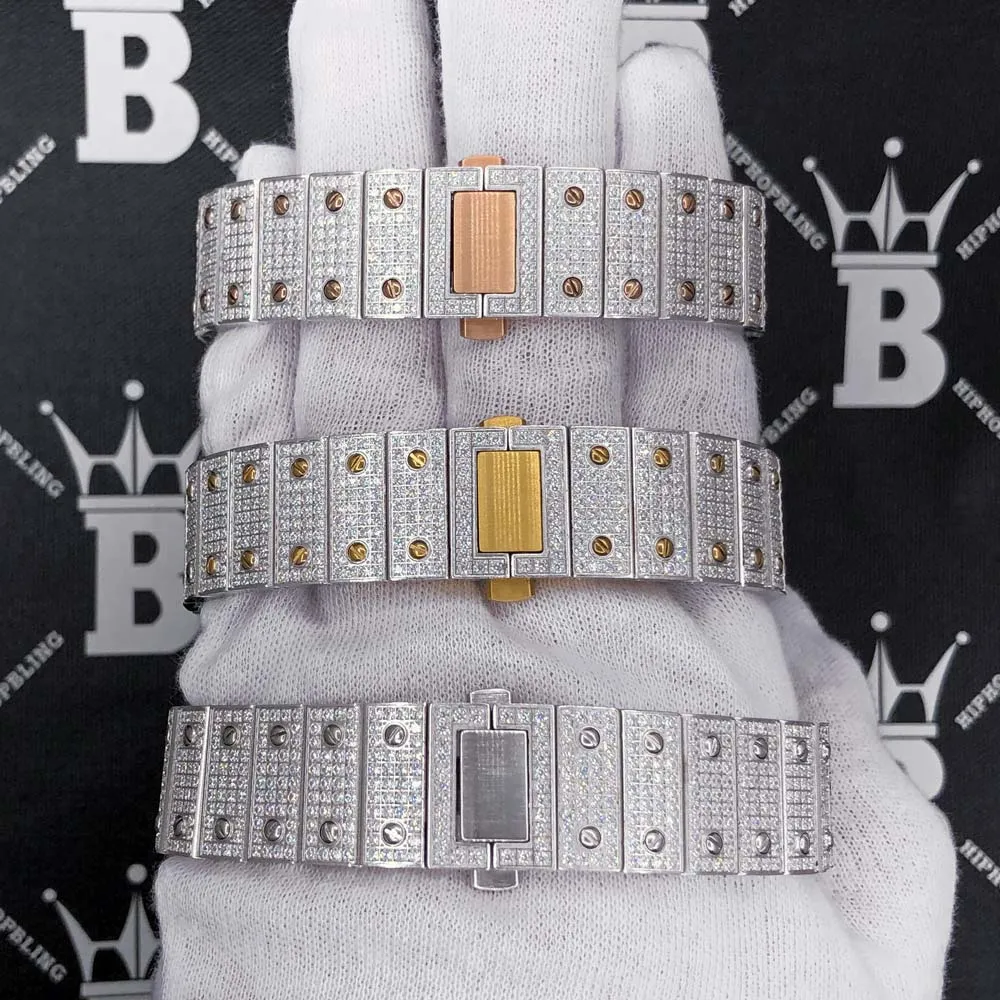 Iced Out Baller Square CZ Steel Bust Down Watch