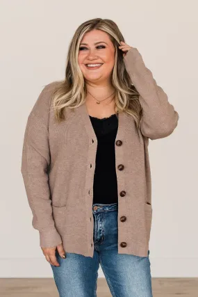 In Good Company Button Cardigan- Mocha