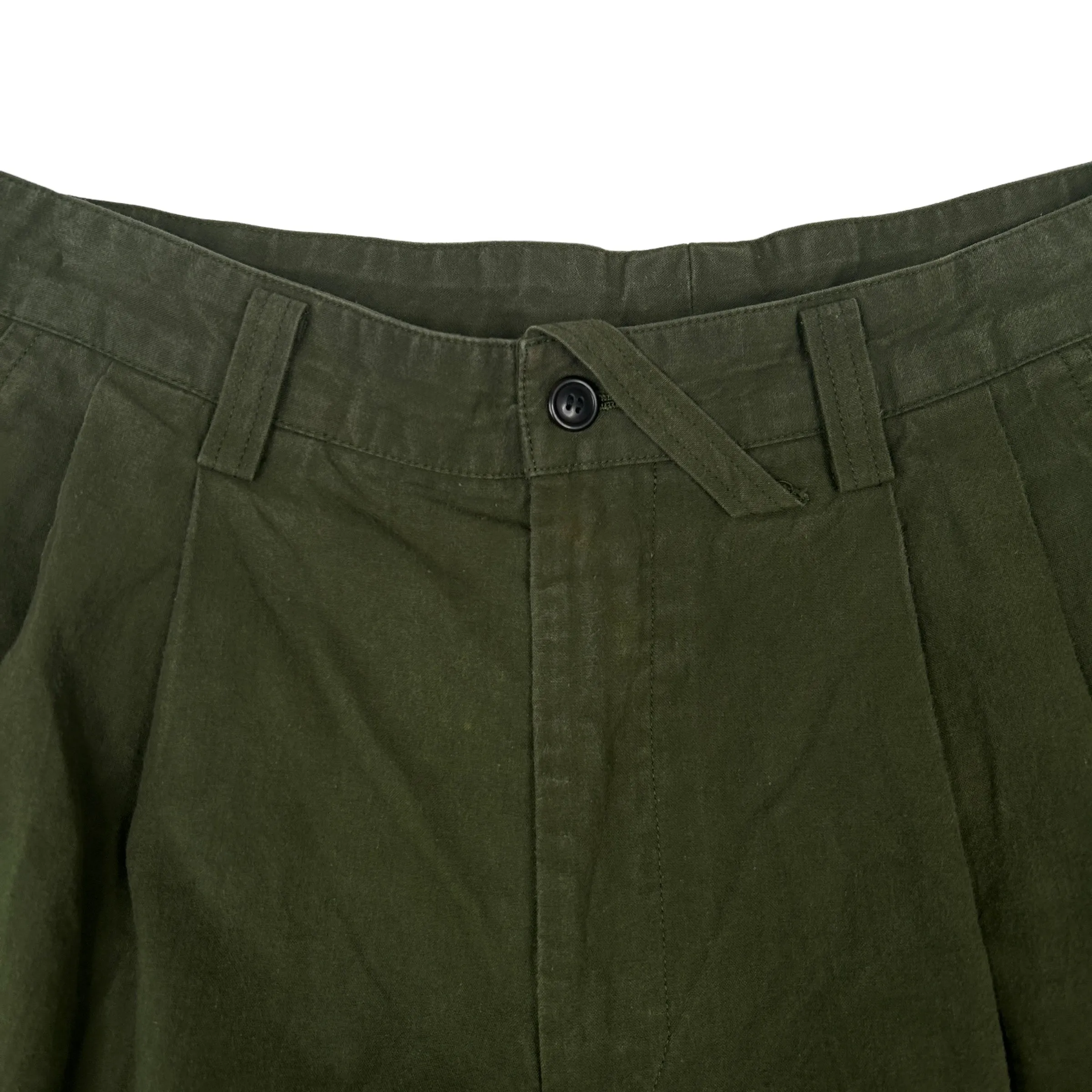 ISSEY MIYAKE WIDE TROUSERS - FOREST GREEN