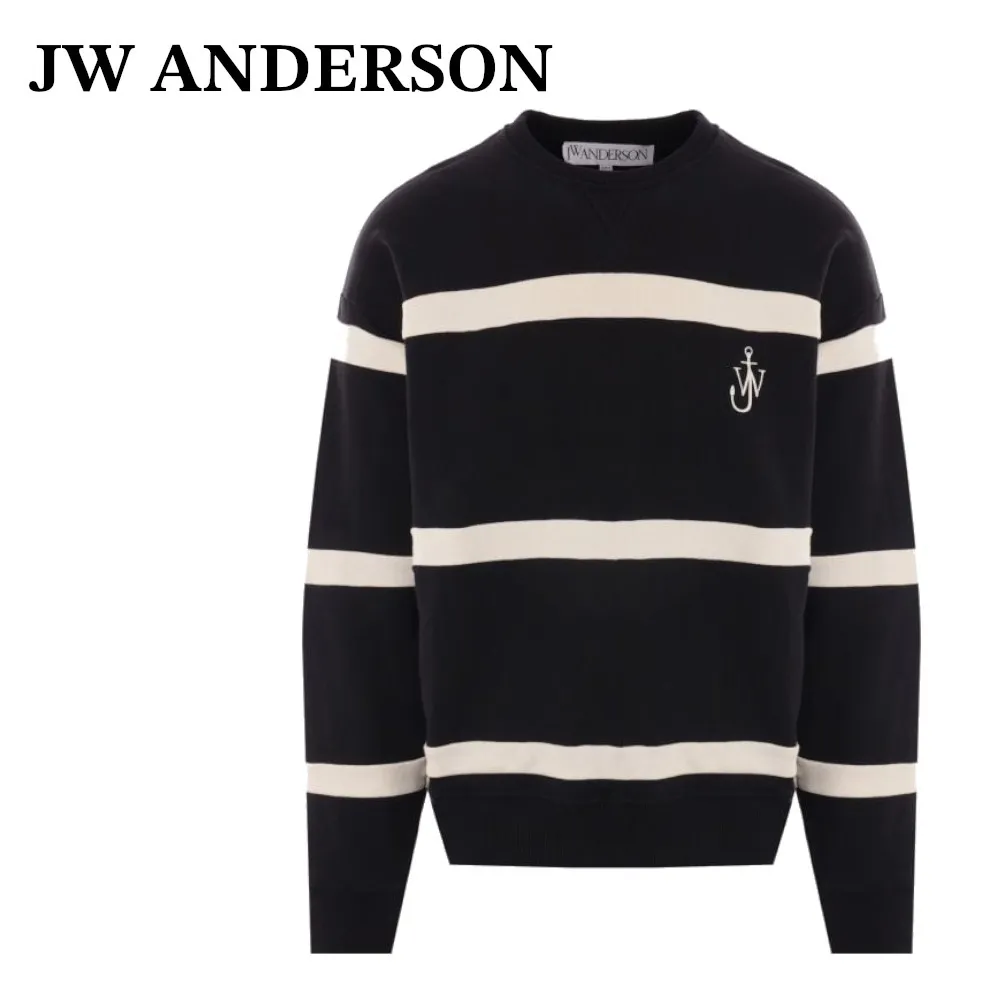 J W ANDERSON  |Crew Neck Pullovers Stripes Unisex Blended Fabrics