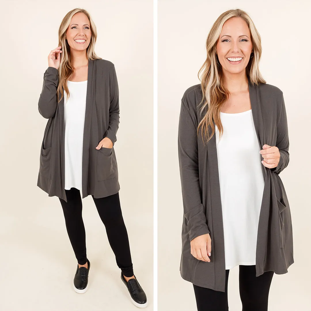 Kindness and Compassion Cardigan, Ash Gray