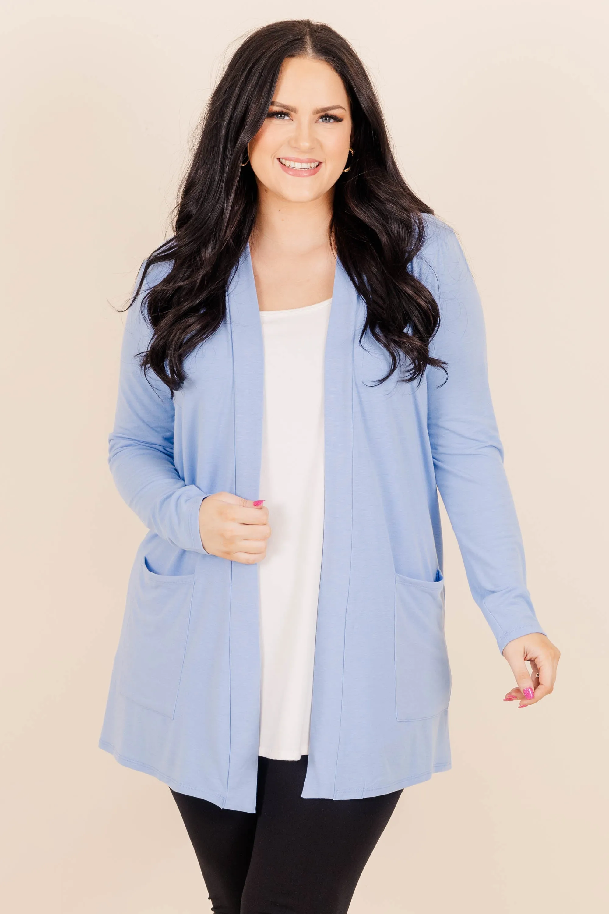 Kindness And Compassion Cardigan, Spring Blue