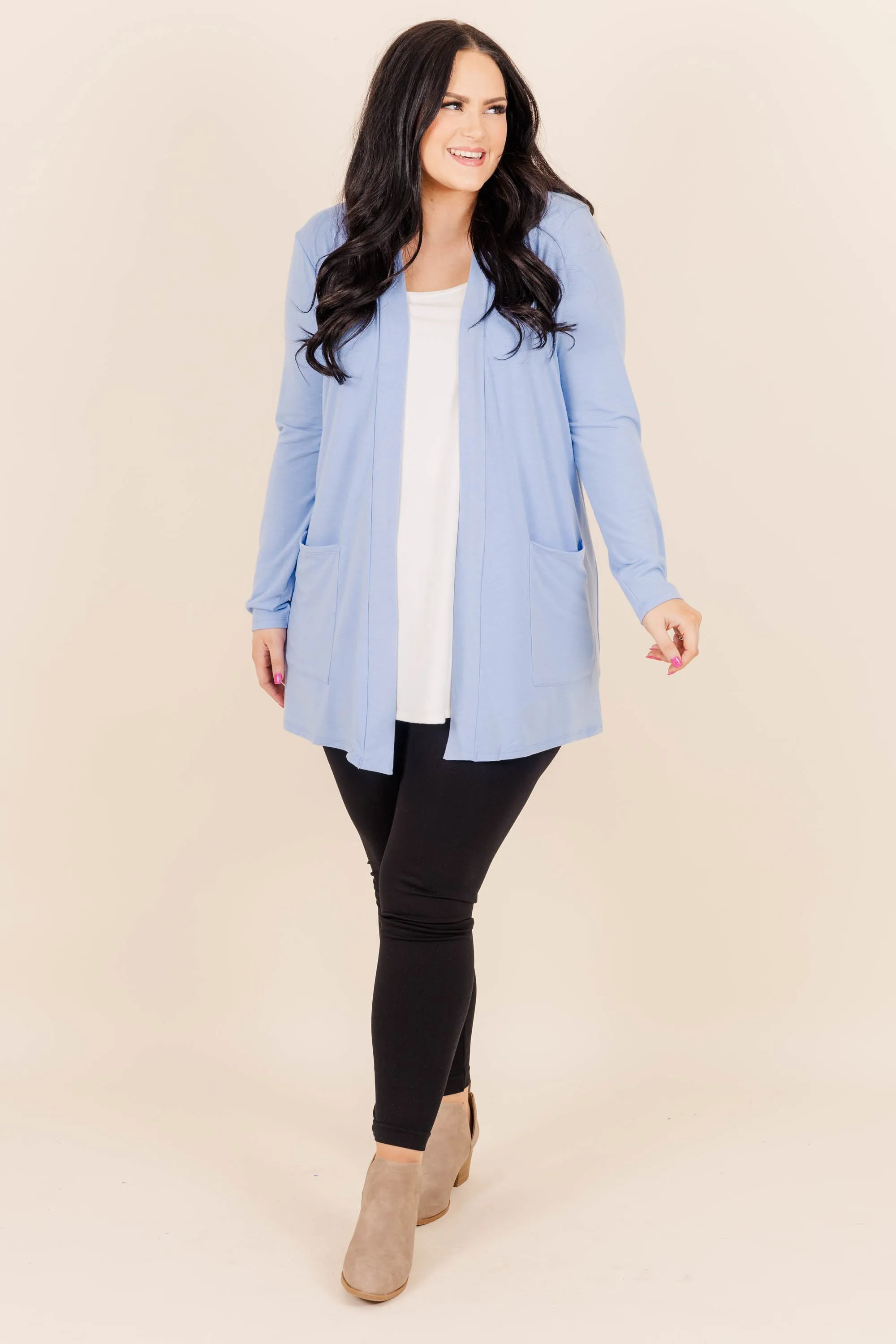 Kindness And Compassion Cardigan, Spring Blue