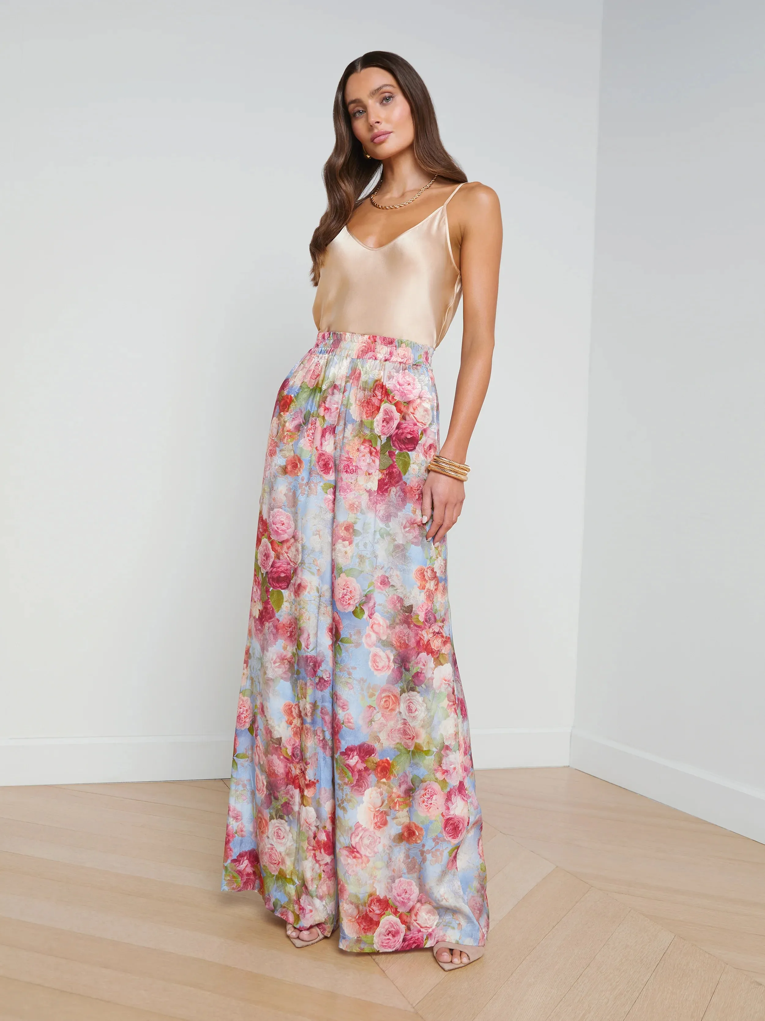 L’agence - Lillian Wide Leg Pant - Multi Soft Cloud Floral