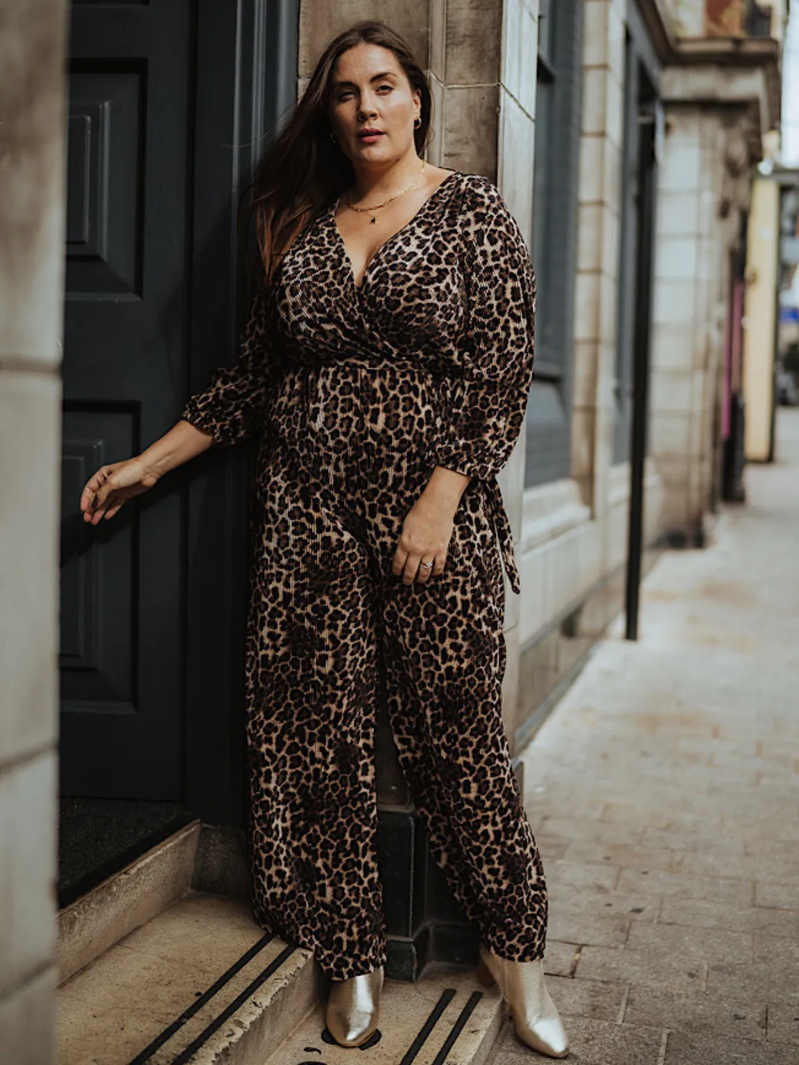 Leopard Plisse Jumpsuit Opal