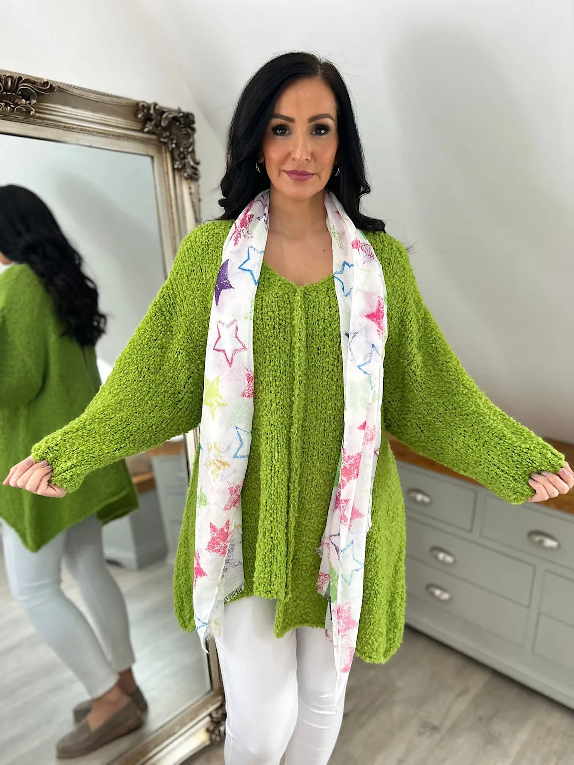 Lime Popcorn Reverse seam Knit Jumper Morgan