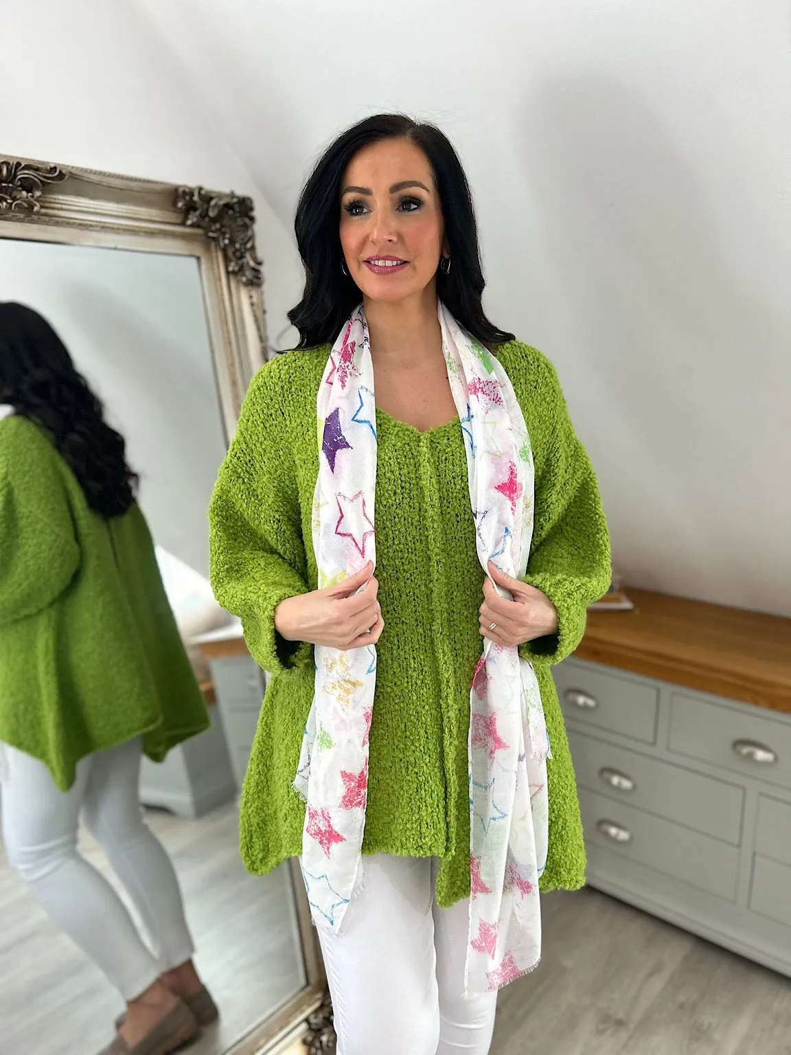 Lime Popcorn Reverse seam Knit Jumper Morgan