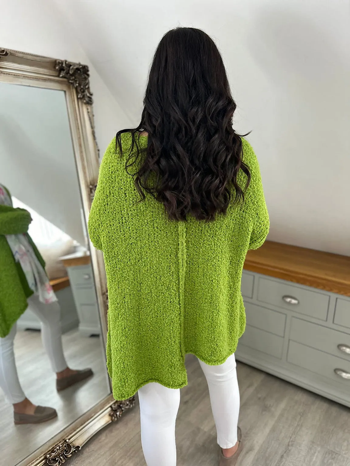 Lime Popcorn Reverse seam Knit Jumper Morgan