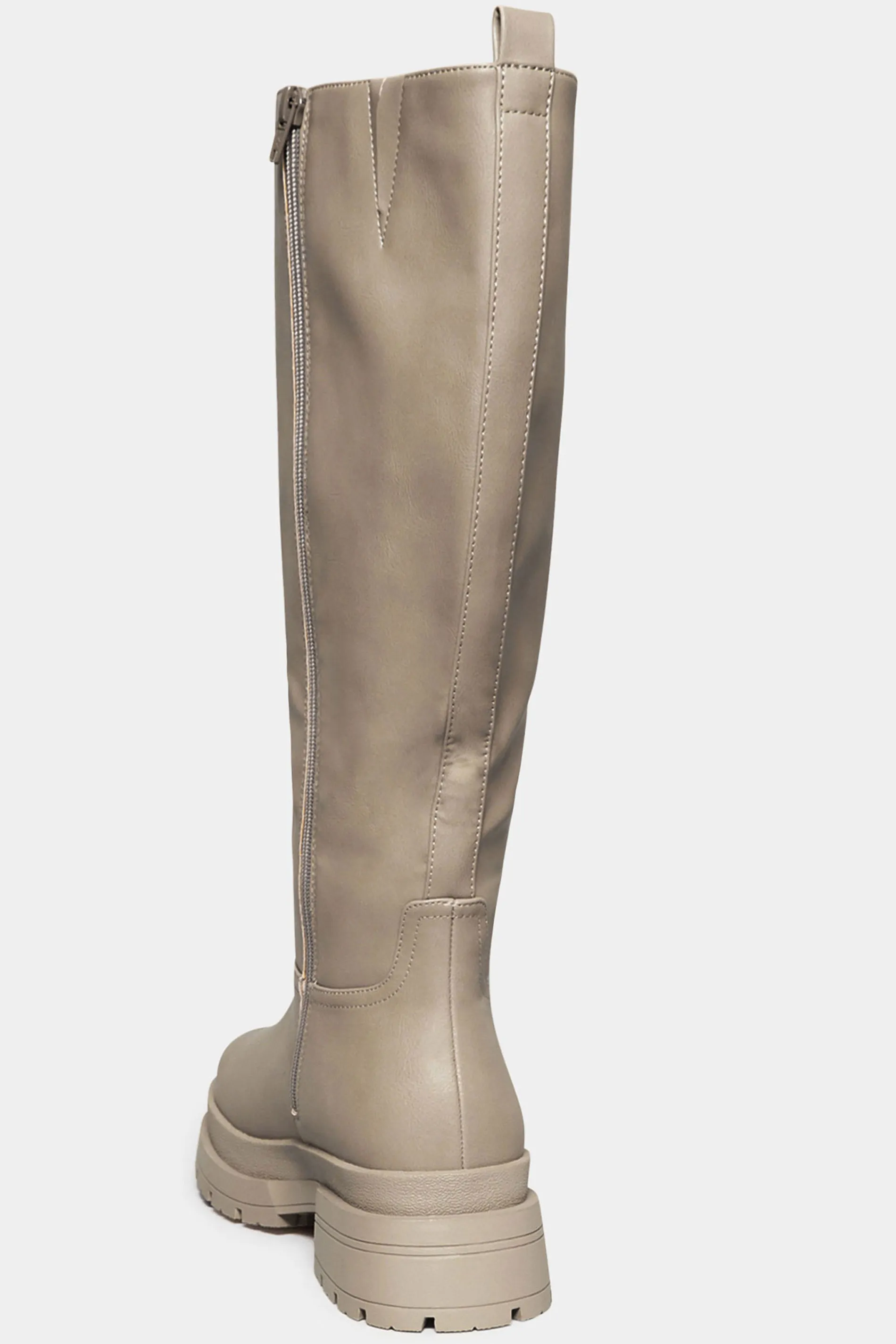 LIMITED COLLECTION Beige Brown Faux Leather Knee High Boots In Extra Wide EEE Fit