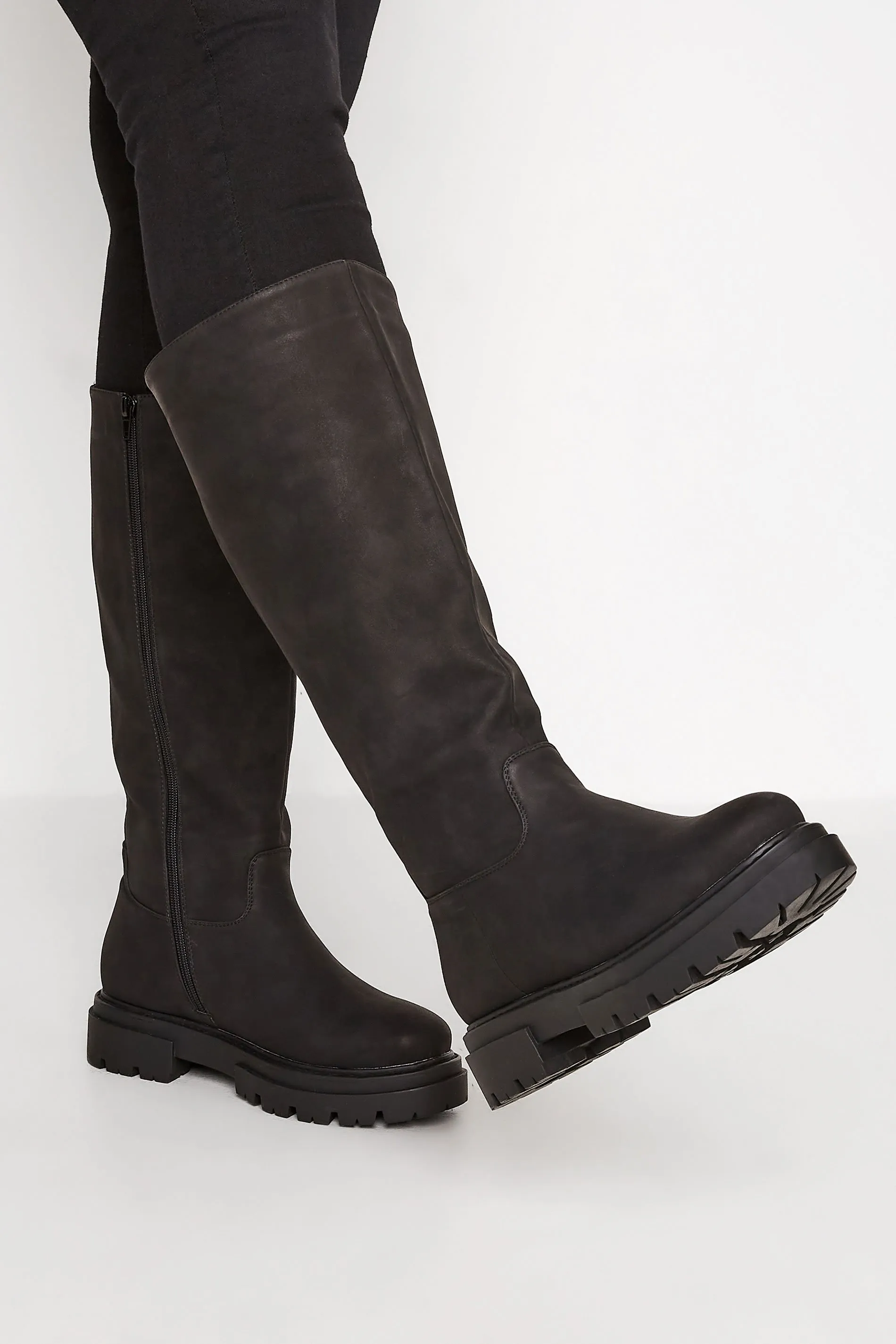 LIMITED COLLECTION Black Chunky Calf Boots In Wide E Fit & Extra Wide EEE Fit