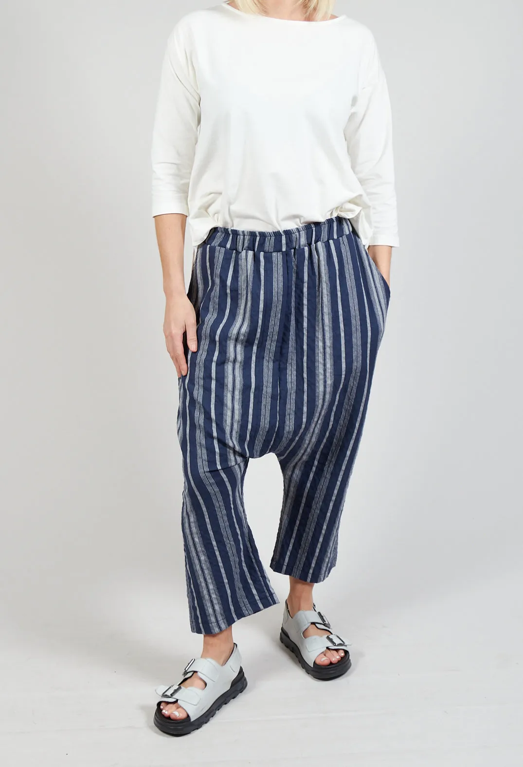 Lippia S Trousers In Blu Stripe