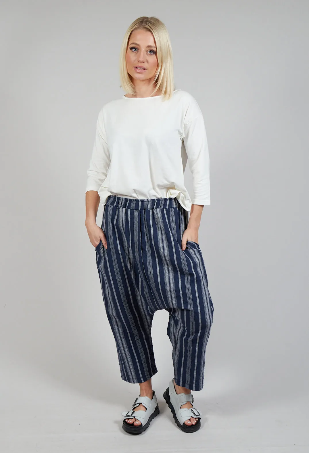 Lippia S Trousers In Blu Stripe