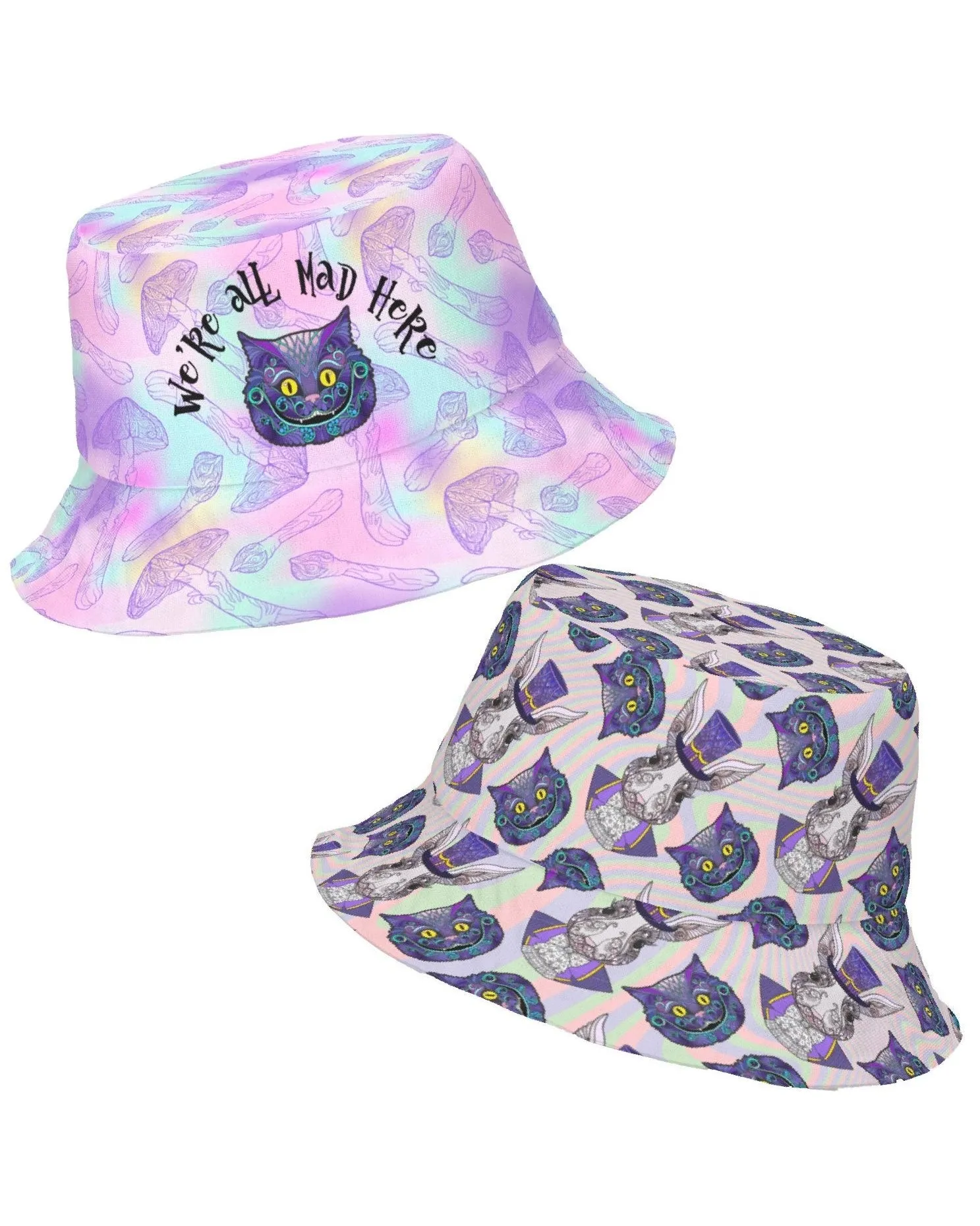 Mad Catter / Down The Rabbit Hole Reversible Bucket Hat