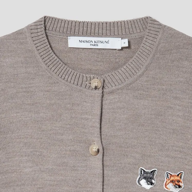 MAISON KITSUNE  |Unisex Wool Street Style Long Sleeves Plain Logo Cardigans