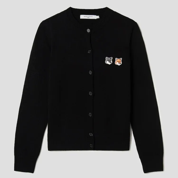 MAISON KITSUNE  |Unisex Wool Street Style Long Sleeves Plain Logo Cardigans