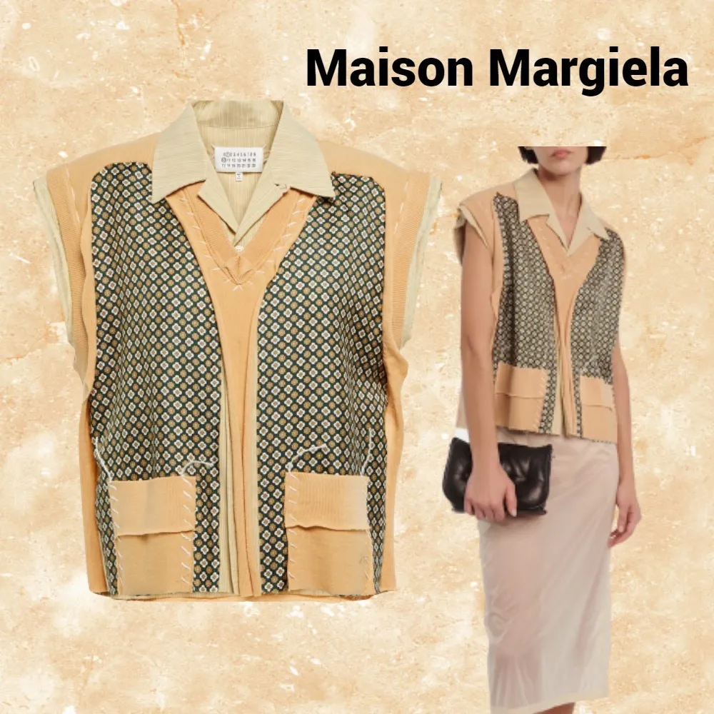 Maison Margiela  |Casual Style Wool Silk Sleeveless Cotton Medium