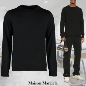 Maison Margiela  |Crew Neck Pullovers Monogram Unisex Wool Bi-color