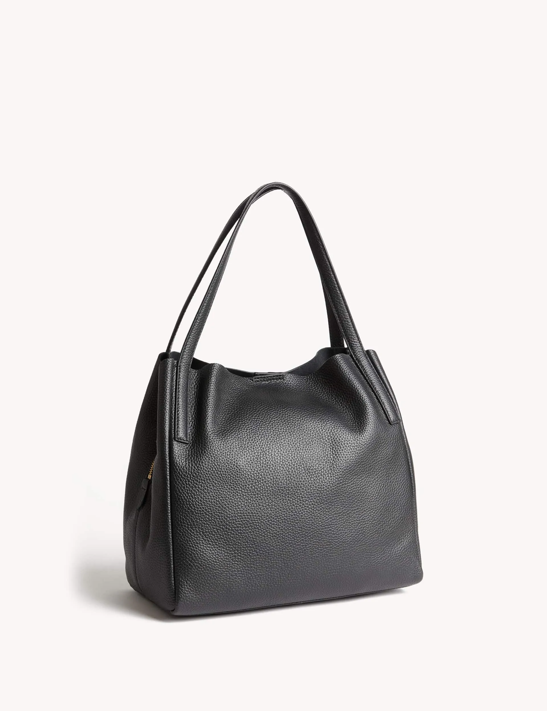 M&S Women's Leather Tote Bag - Black, Taupe,Black