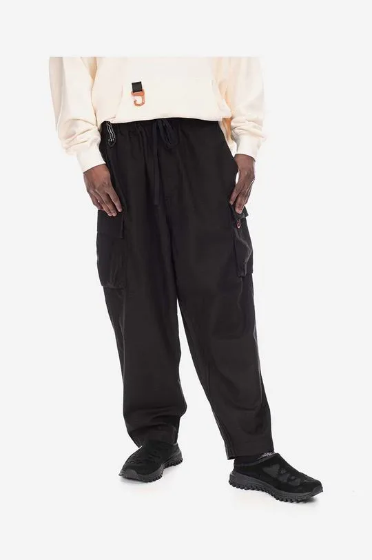 Manastash trousers men's black color