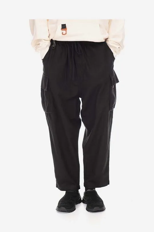 Manastash trousers men's black color