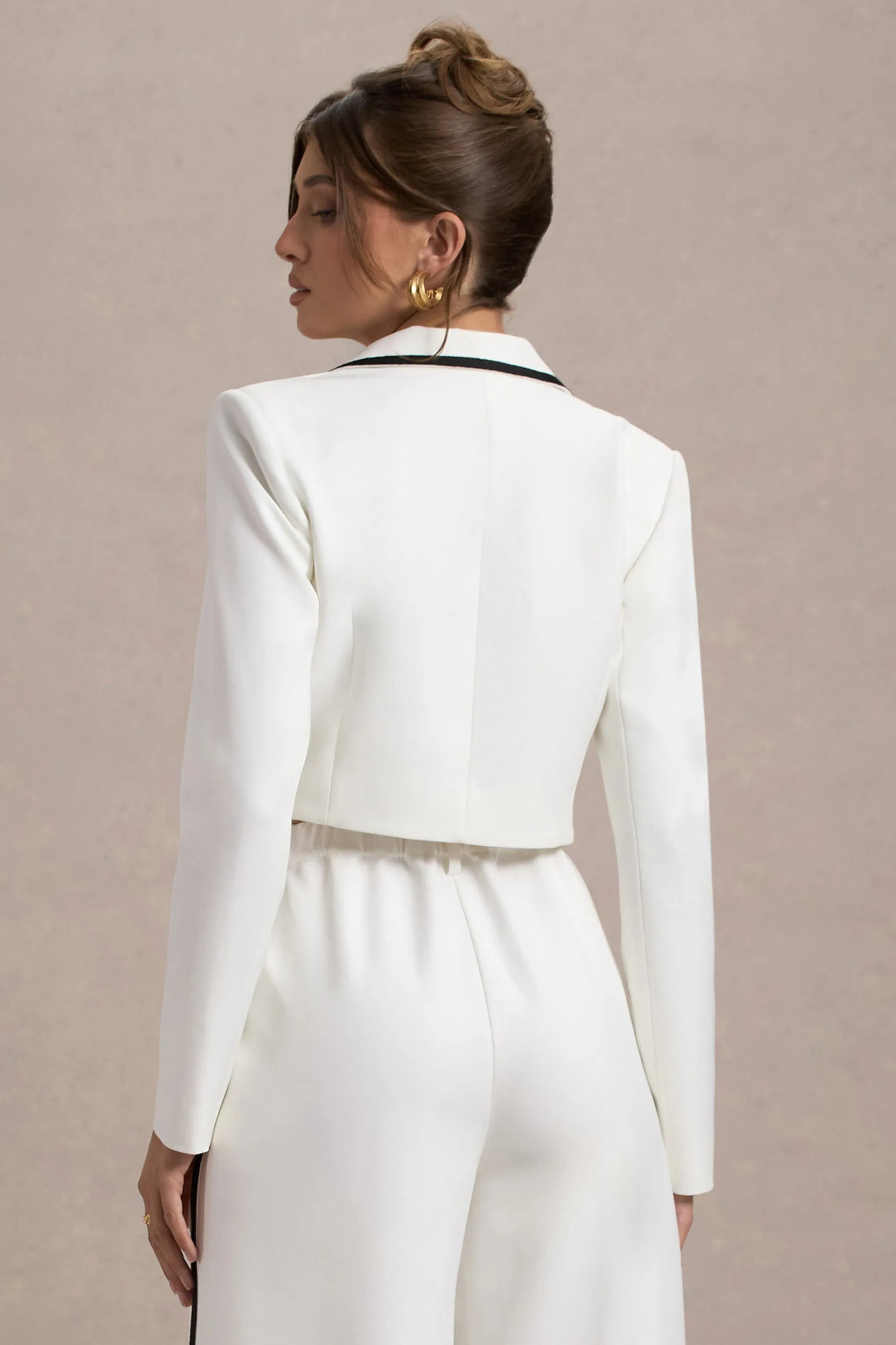 Marcie | White Tailored Cropped Blazer