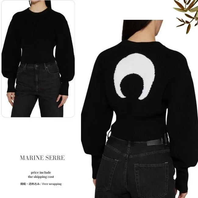 MARINE SERRE  |Crew Neck Casual Style Street Style Long Sleeves Cotton