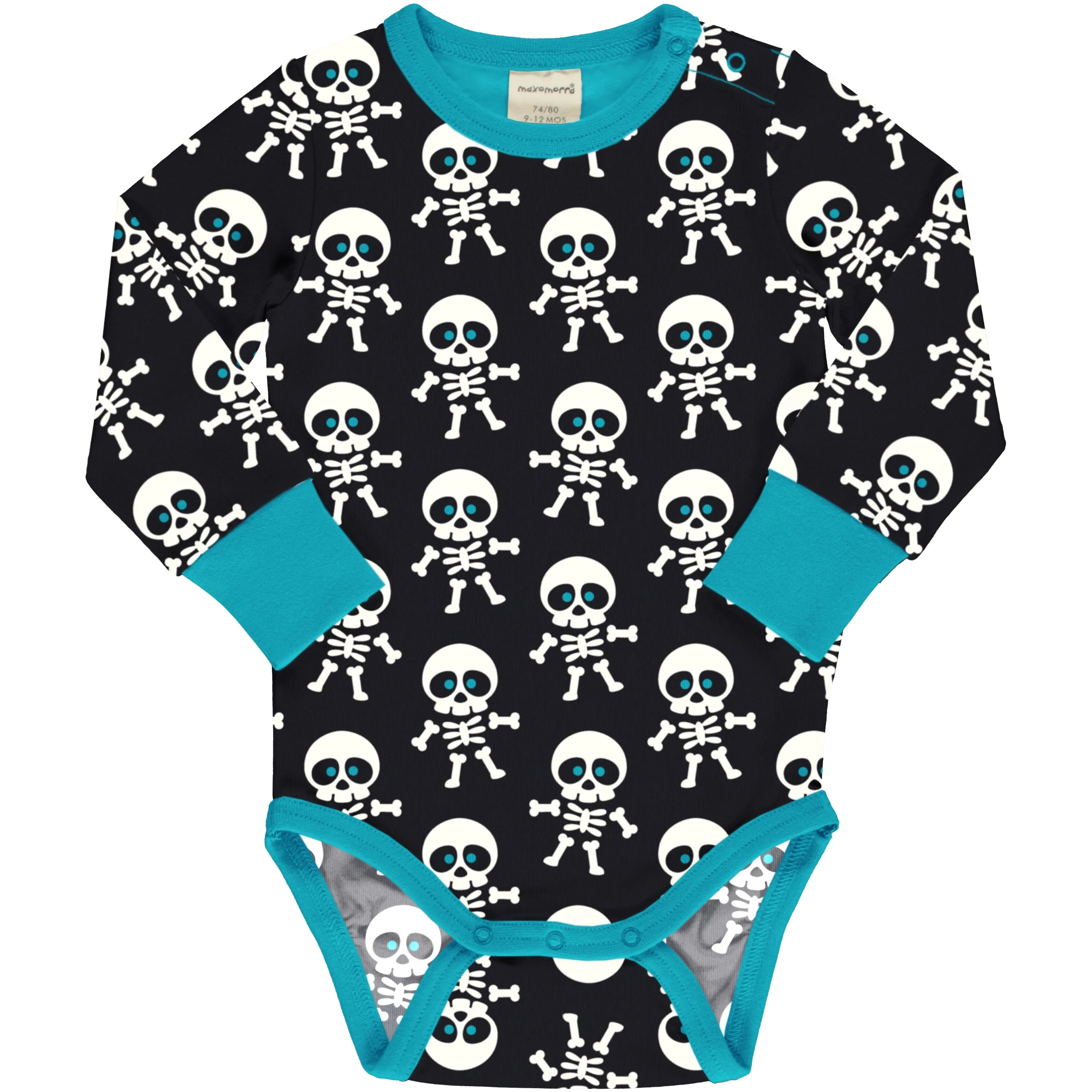 Maxomorra Classic Skeleton Long Sleeved Bodysuit