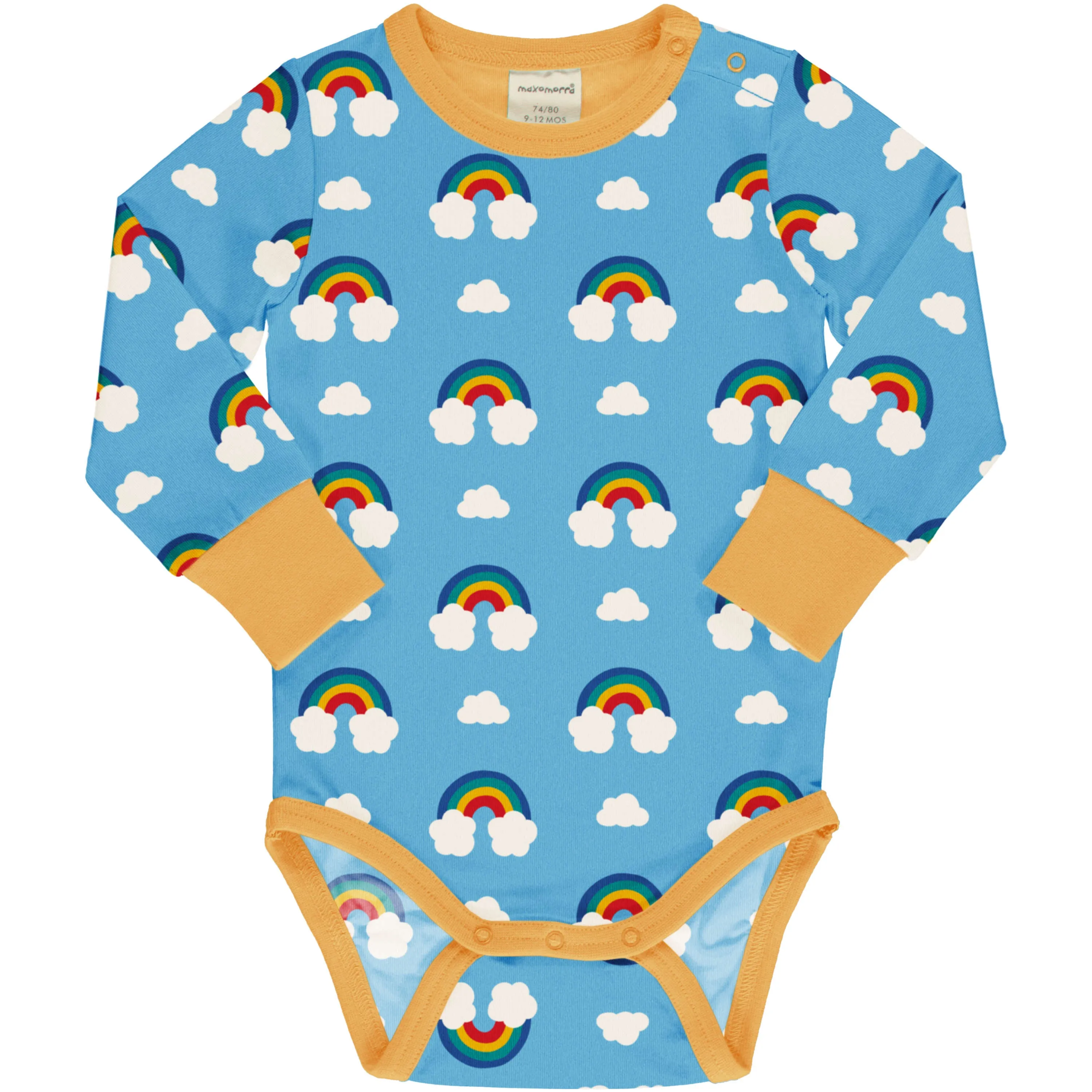 Maxomorra Rainbow Organic Cotton Long Sleeved Bodysuit