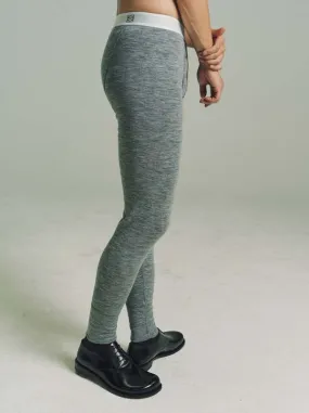 Melange Lana Wool Leggings - Grey