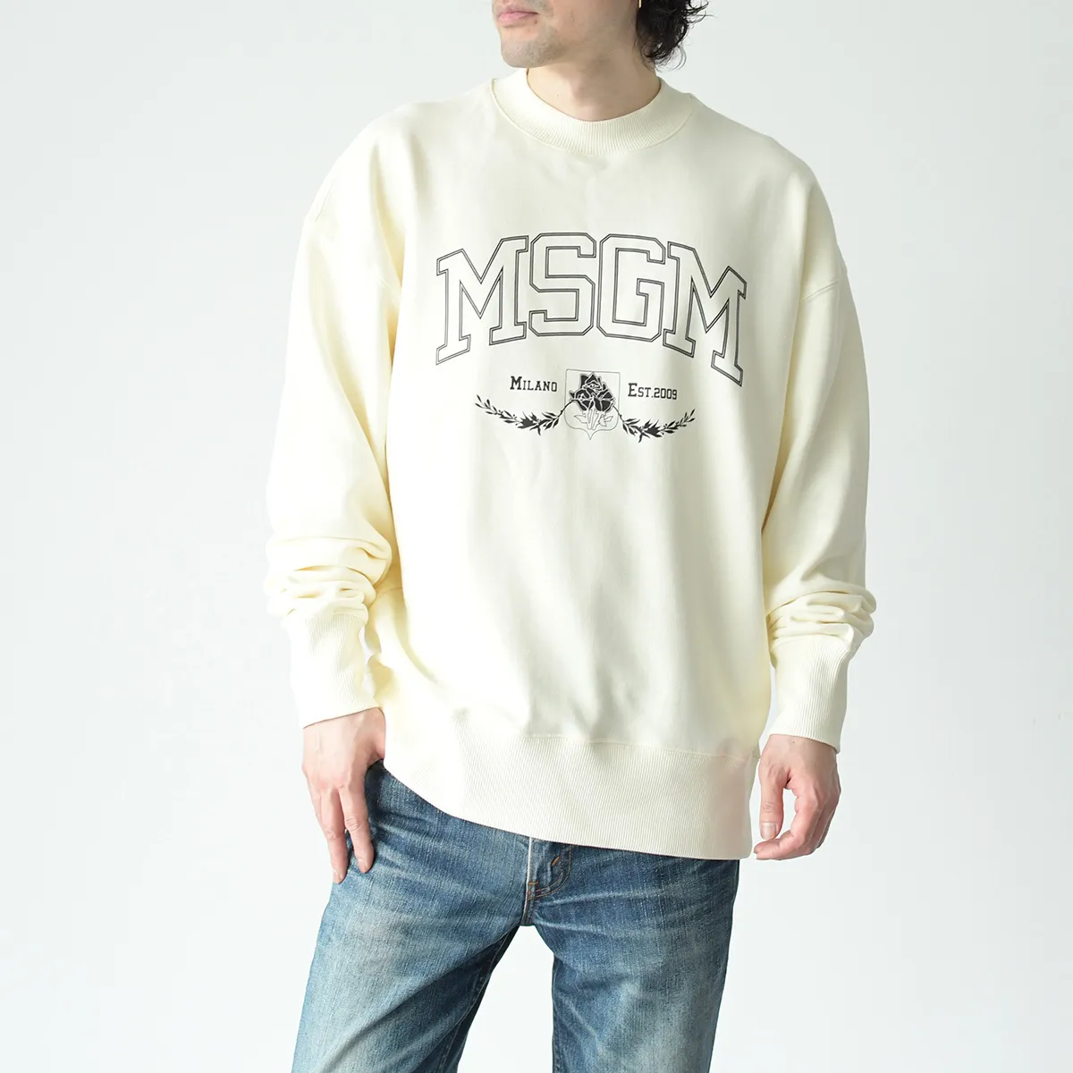 MSGM  |Long Sleeves Cotton Logo Designers Sweatshirts