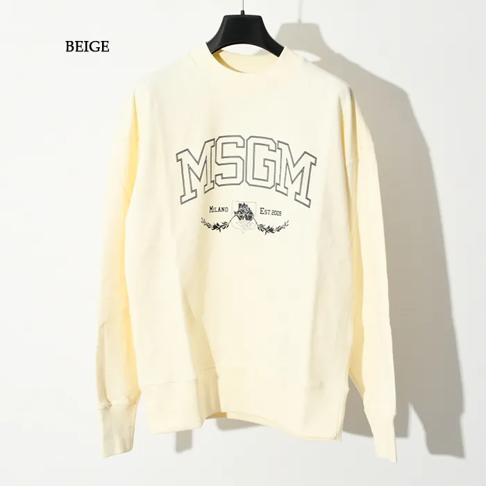 MSGM  |Long Sleeves Cotton Logo Designers Sweatshirts