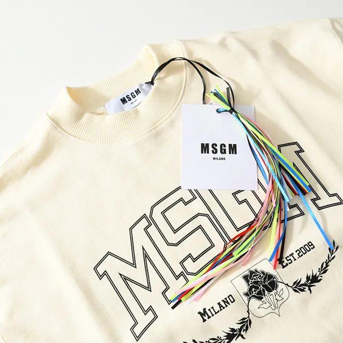 MSGM  |Long Sleeves Cotton Logo Designers Sweatshirts