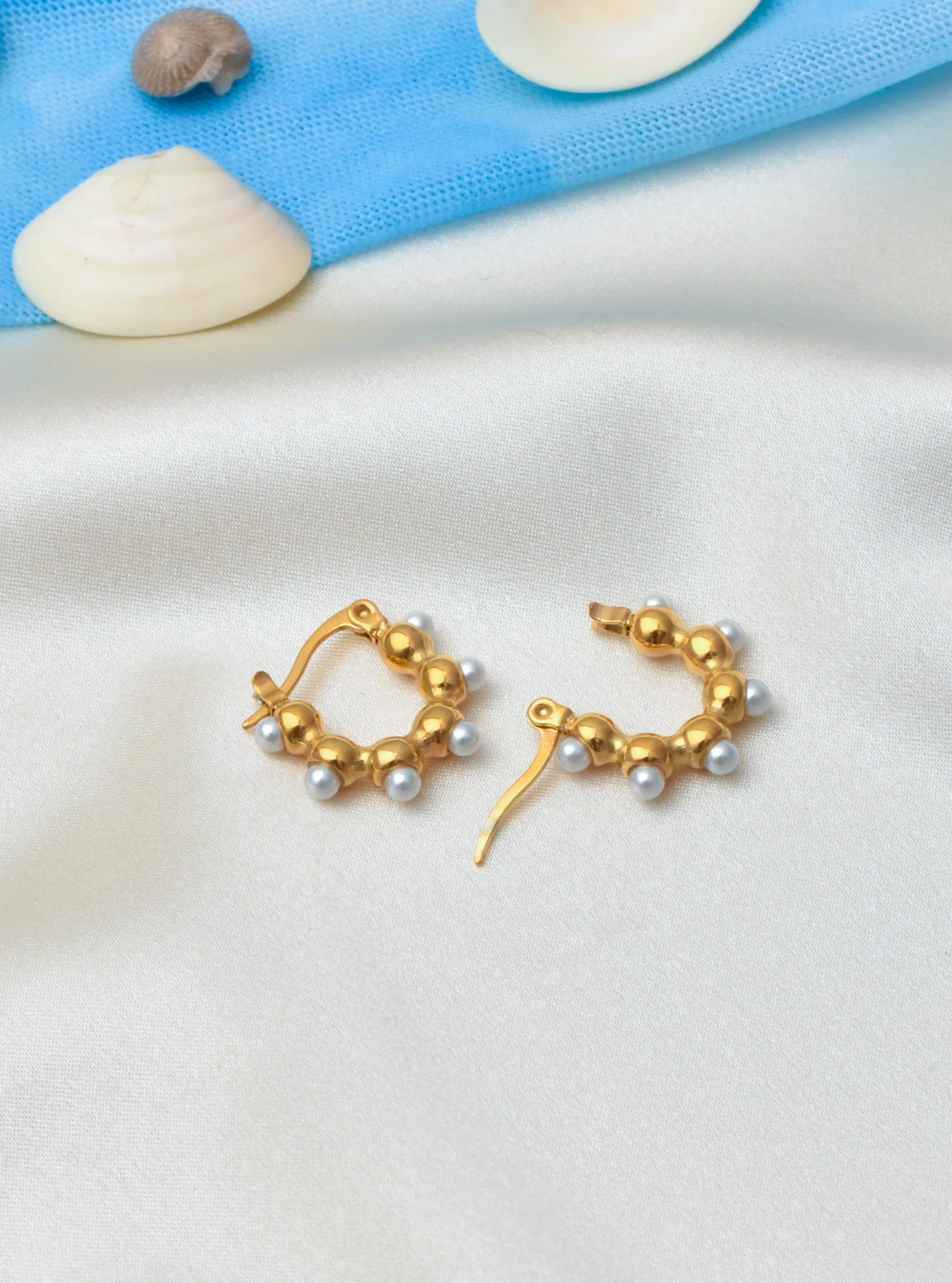 Mykonos Pearl Hoops