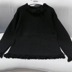 New Fashion Female Pullovers Knitted Long Sleeve O-neck Winter Irregular Bling Sweaters With Sequins 72052 GS