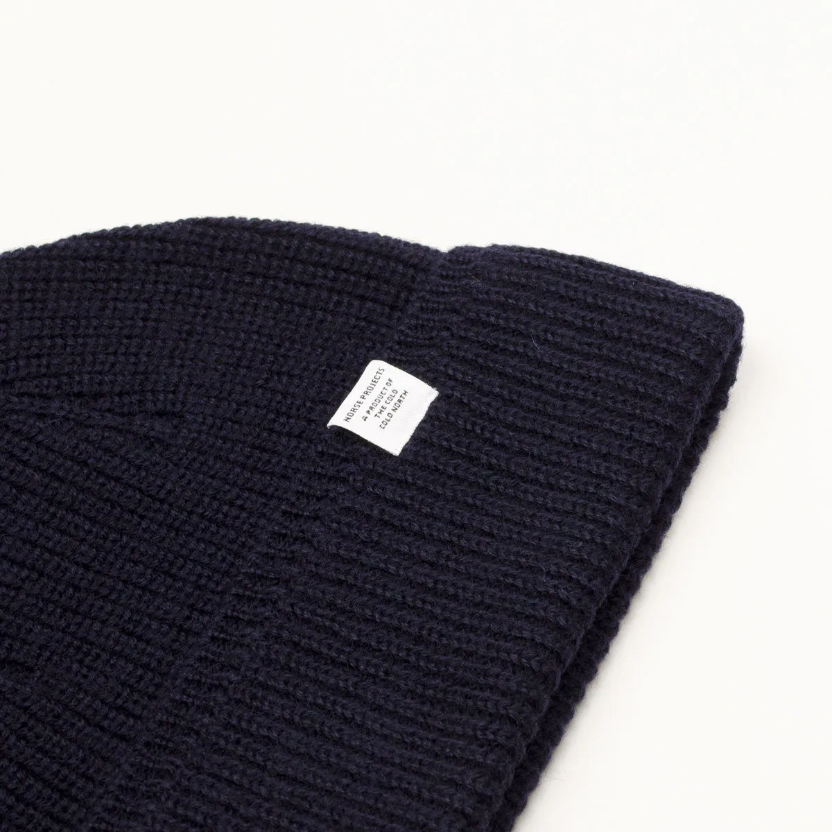 Norse Projects - Wool Cotton Rib Beanie - Dark Navy