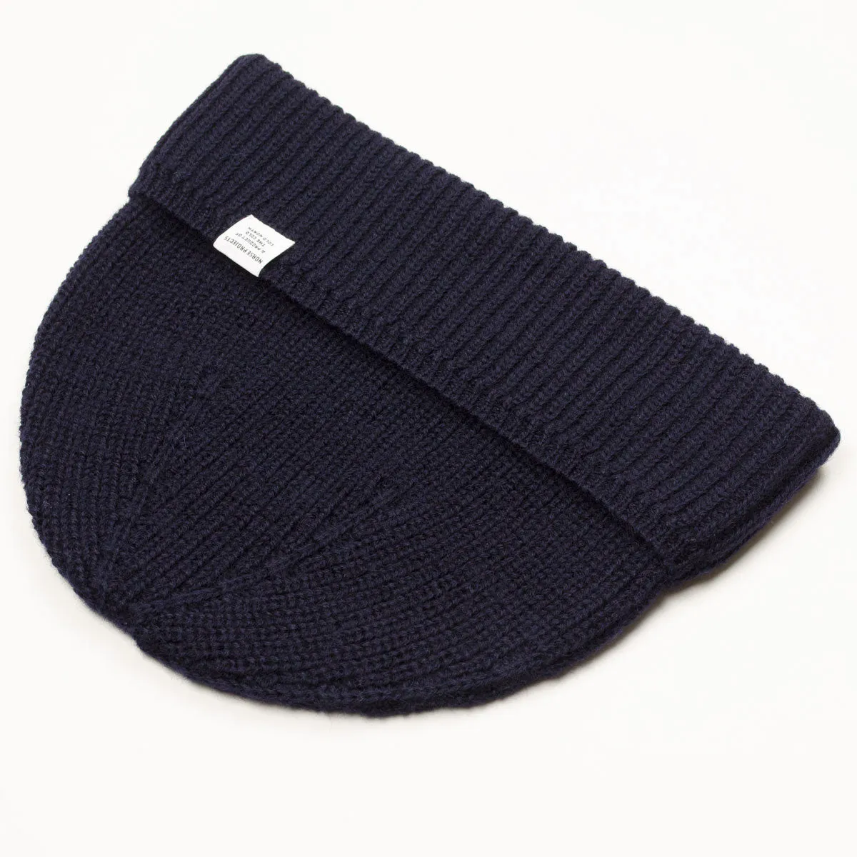 Norse Projects - Wool Cotton Rib Beanie - Dark Navy