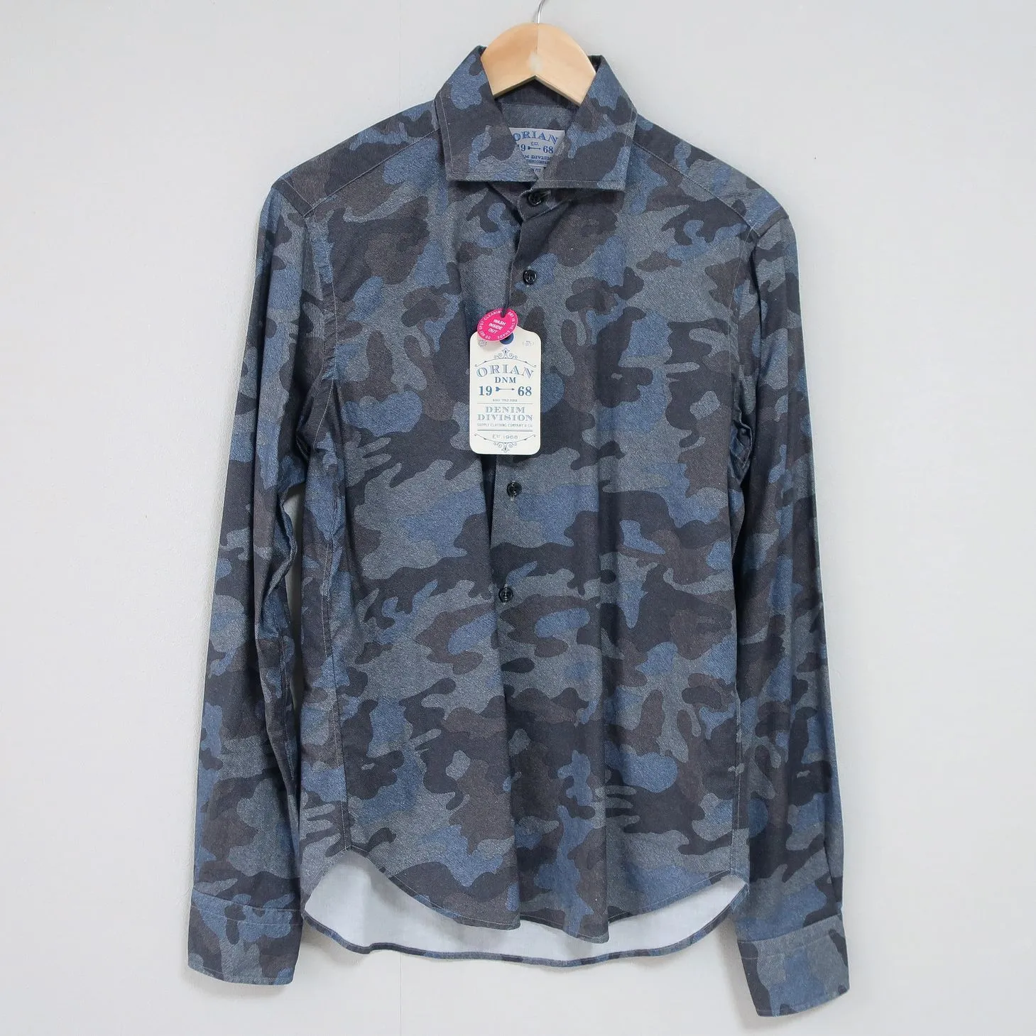 ORIAN  |Camouflage Denim Long Sleeves Cotton Shirts