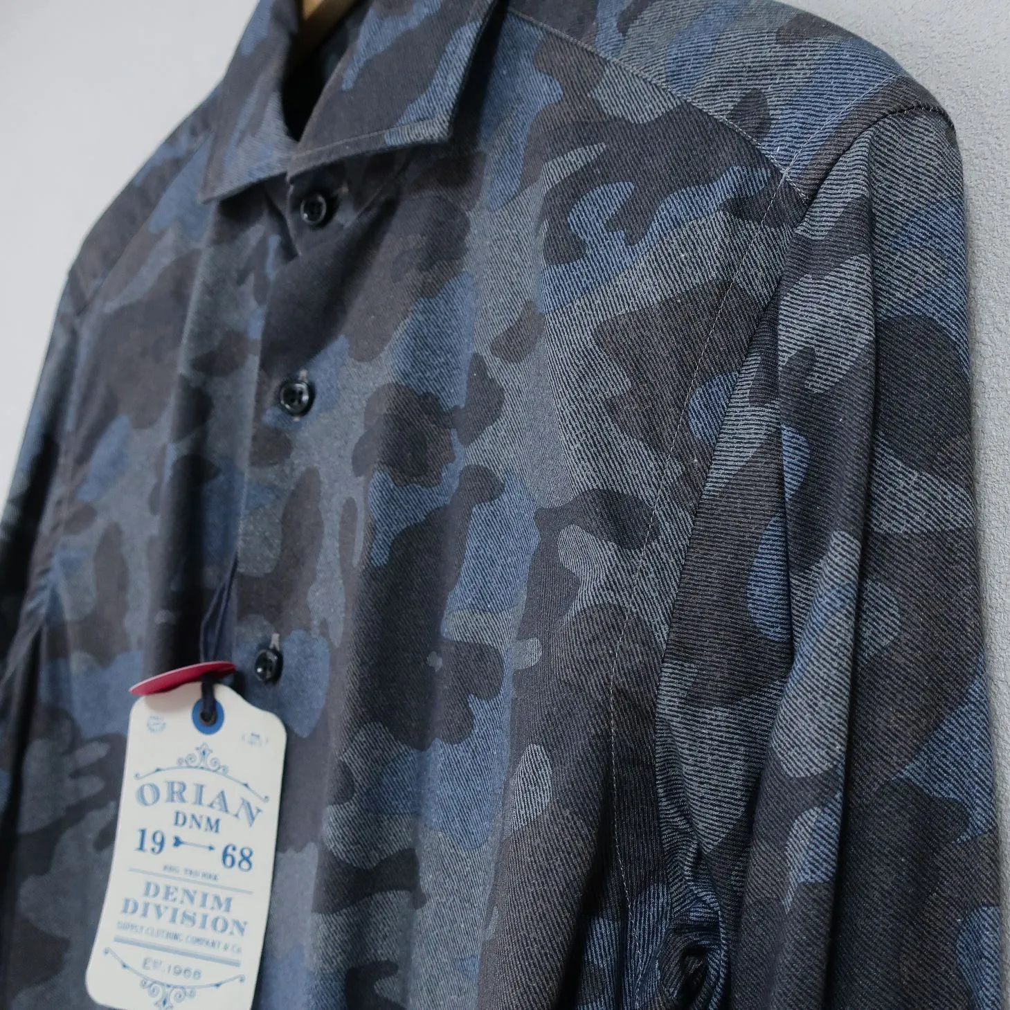 ORIAN  |Camouflage Denim Long Sleeves Cotton Shirts