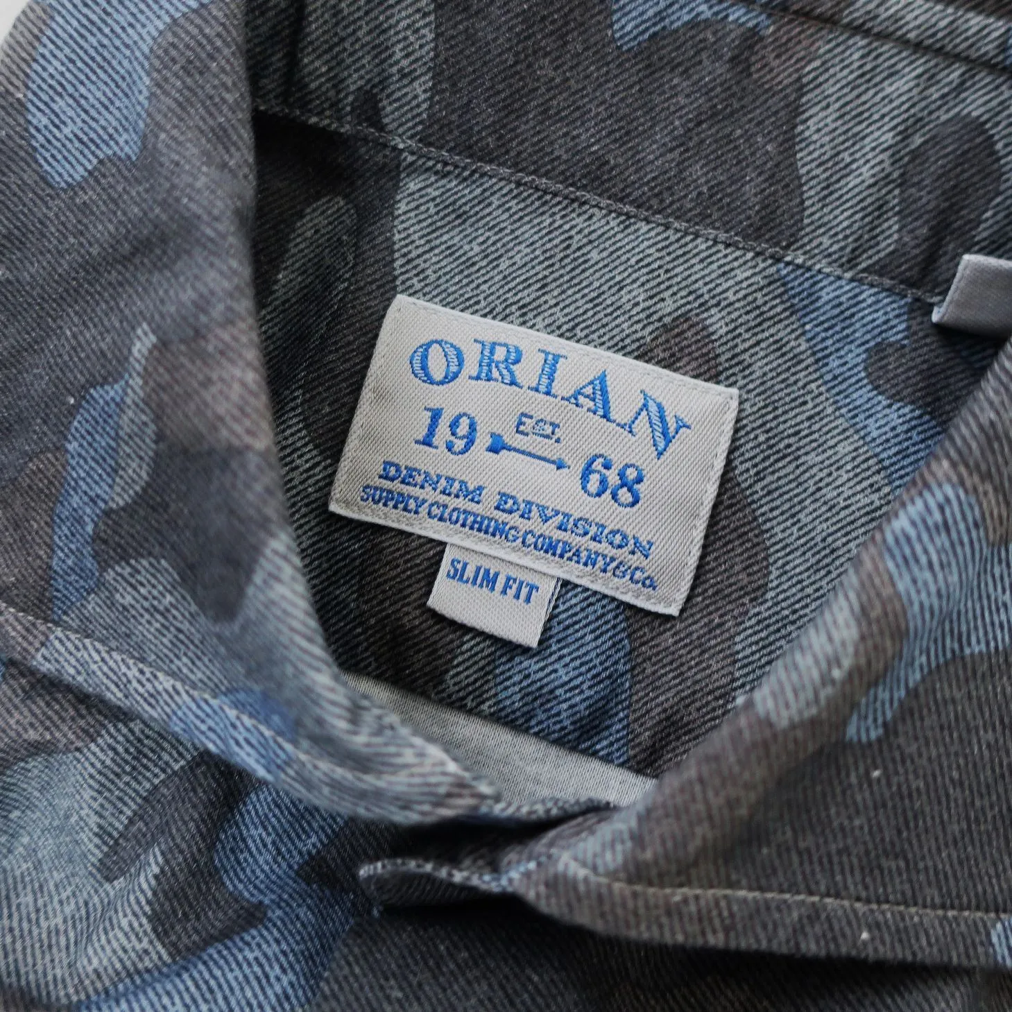 ORIAN  |Camouflage Denim Long Sleeves Cotton Shirts