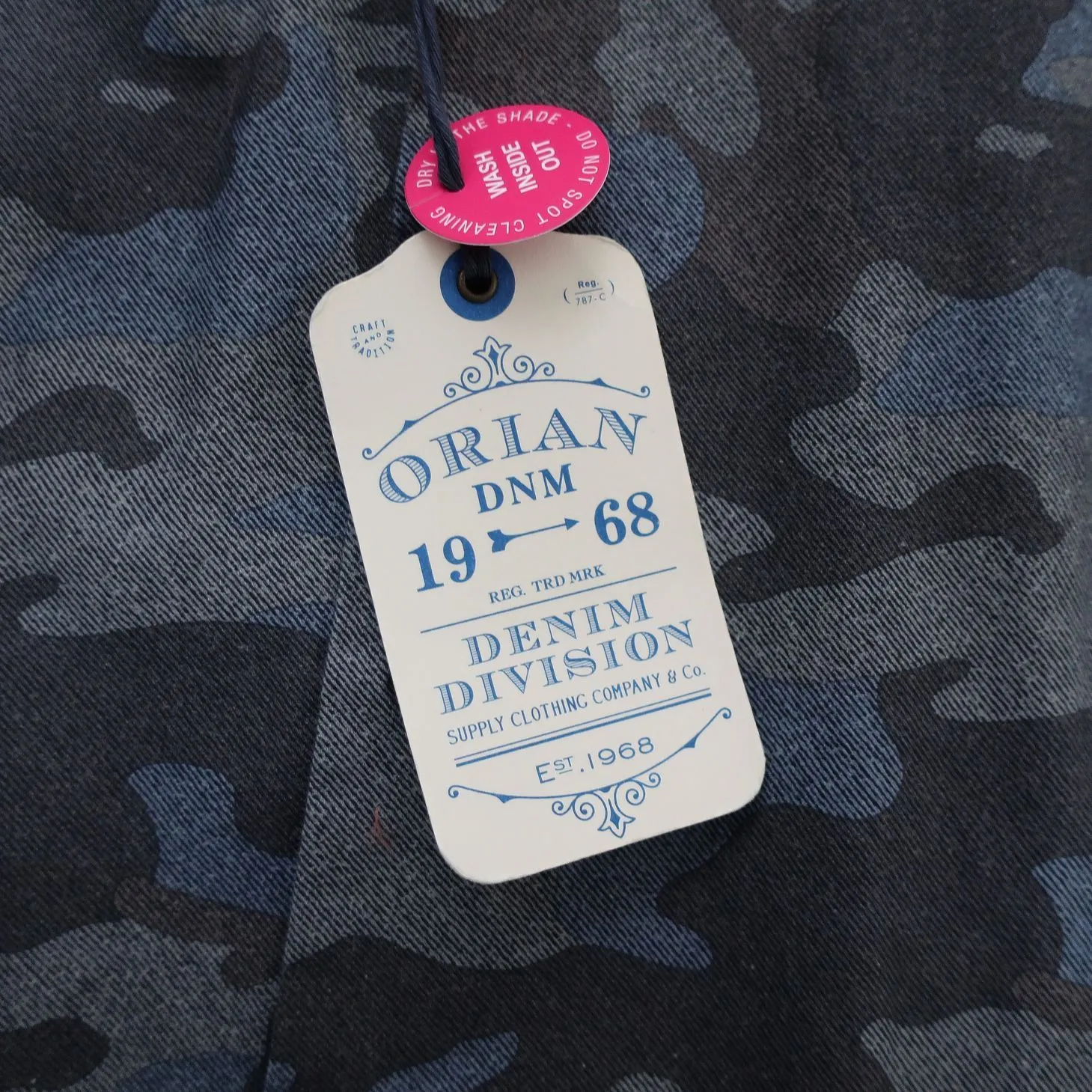 ORIAN  |Camouflage Denim Long Sleeves Cotton Shirts