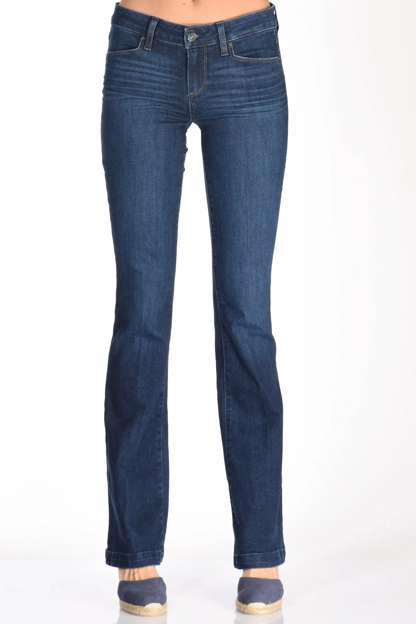 Paige Jeans Zampa Blu Donna