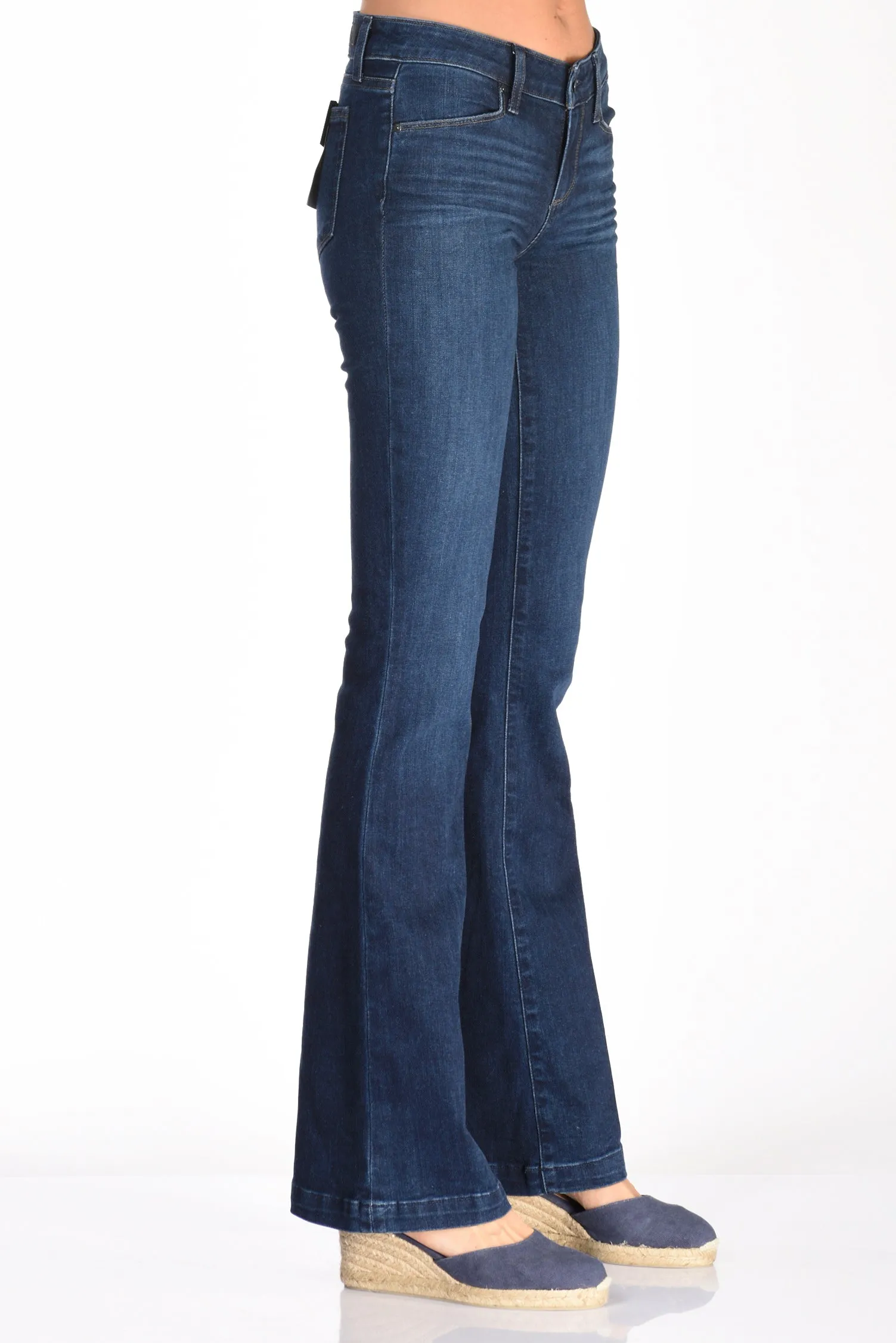 Paige Jeans Zampa Blu Donna