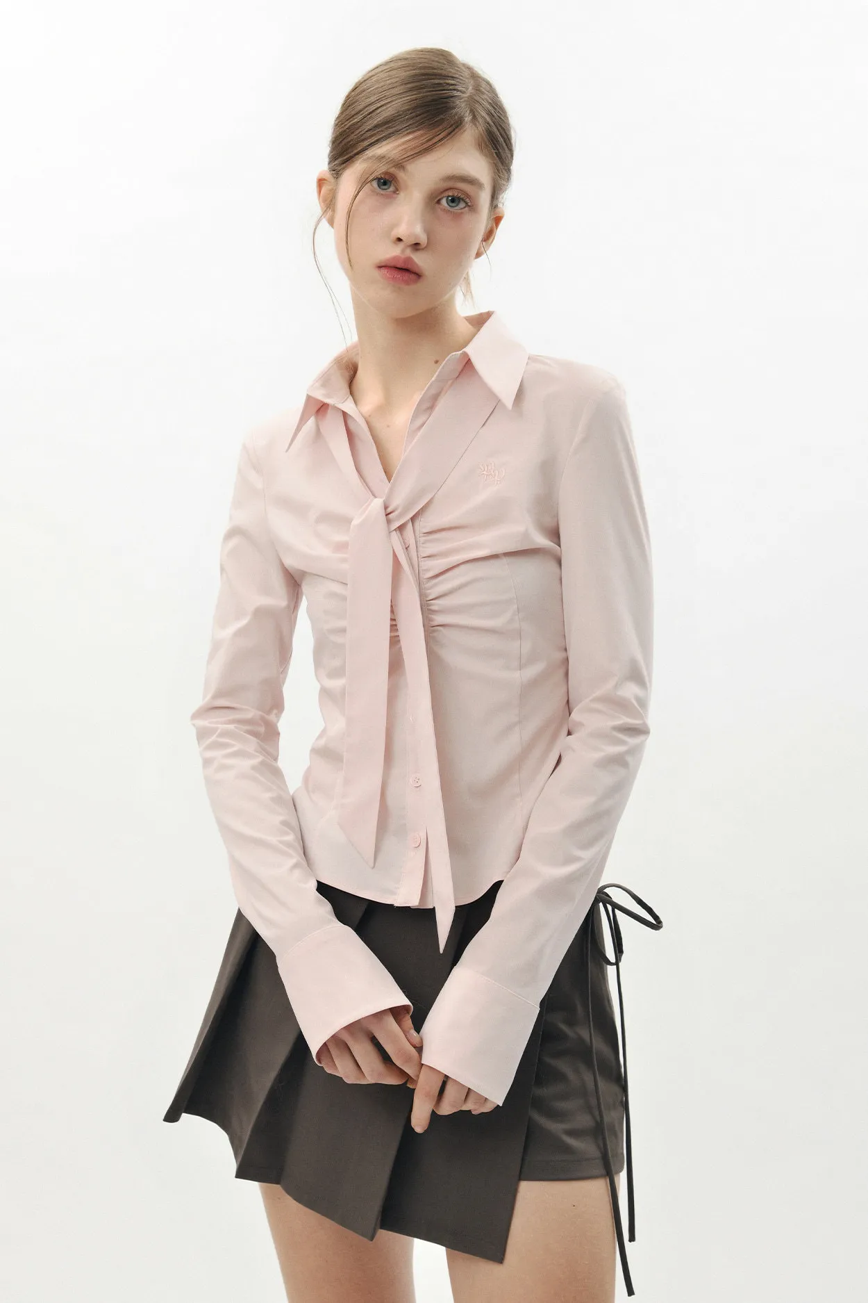 PAIN OR PLEASURE  |★PAIN OR PLEASURE★ VIVIAN SCARF SHIRT (3color)