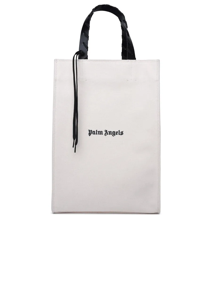 Palm Angels    Palm Angels Ivory Cotton Tote Bag