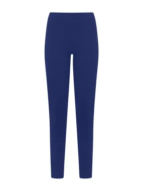 Pantalone a sigaretta in maglia denim elasticizzata - Blueberry