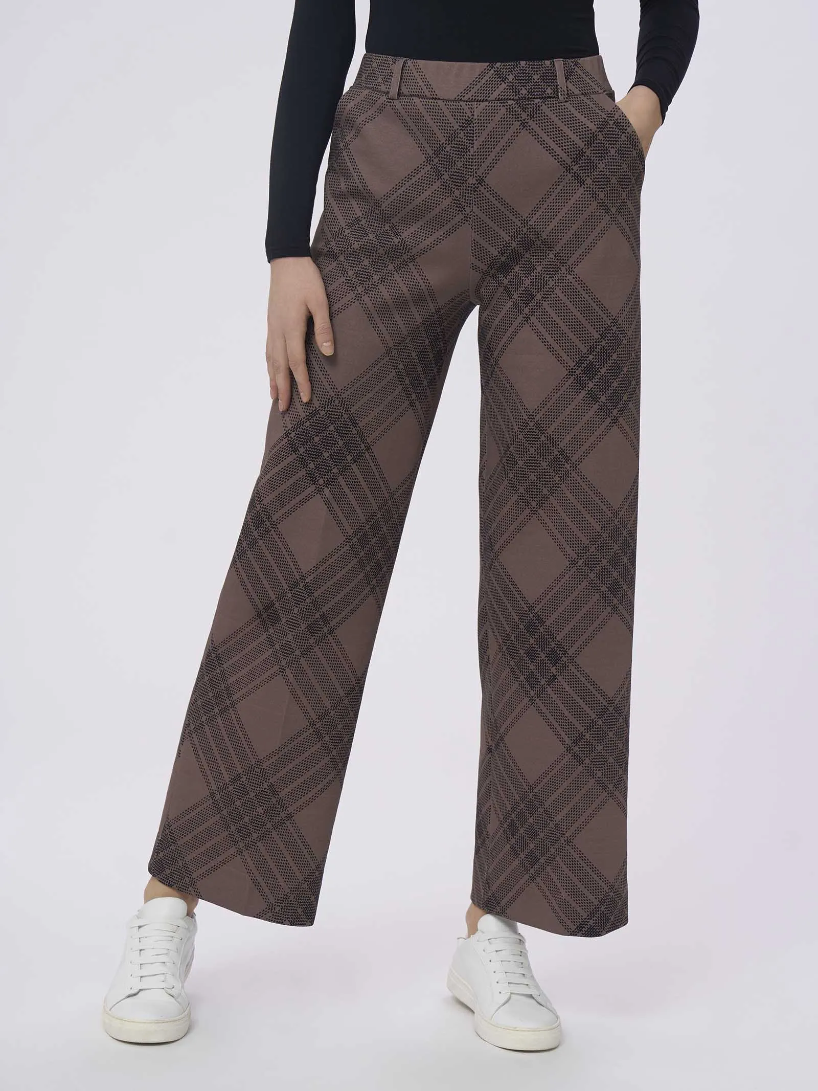 Pantalone ampio in tessuto Digital Wool - FANT.PINE BARK