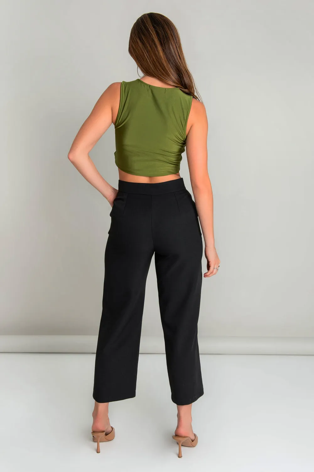 Pantalón ajustado de fit cropped flare