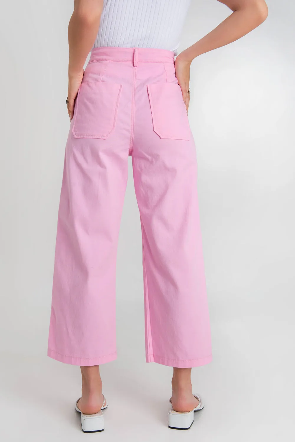 Pantalón marinero de fit culotte con botones