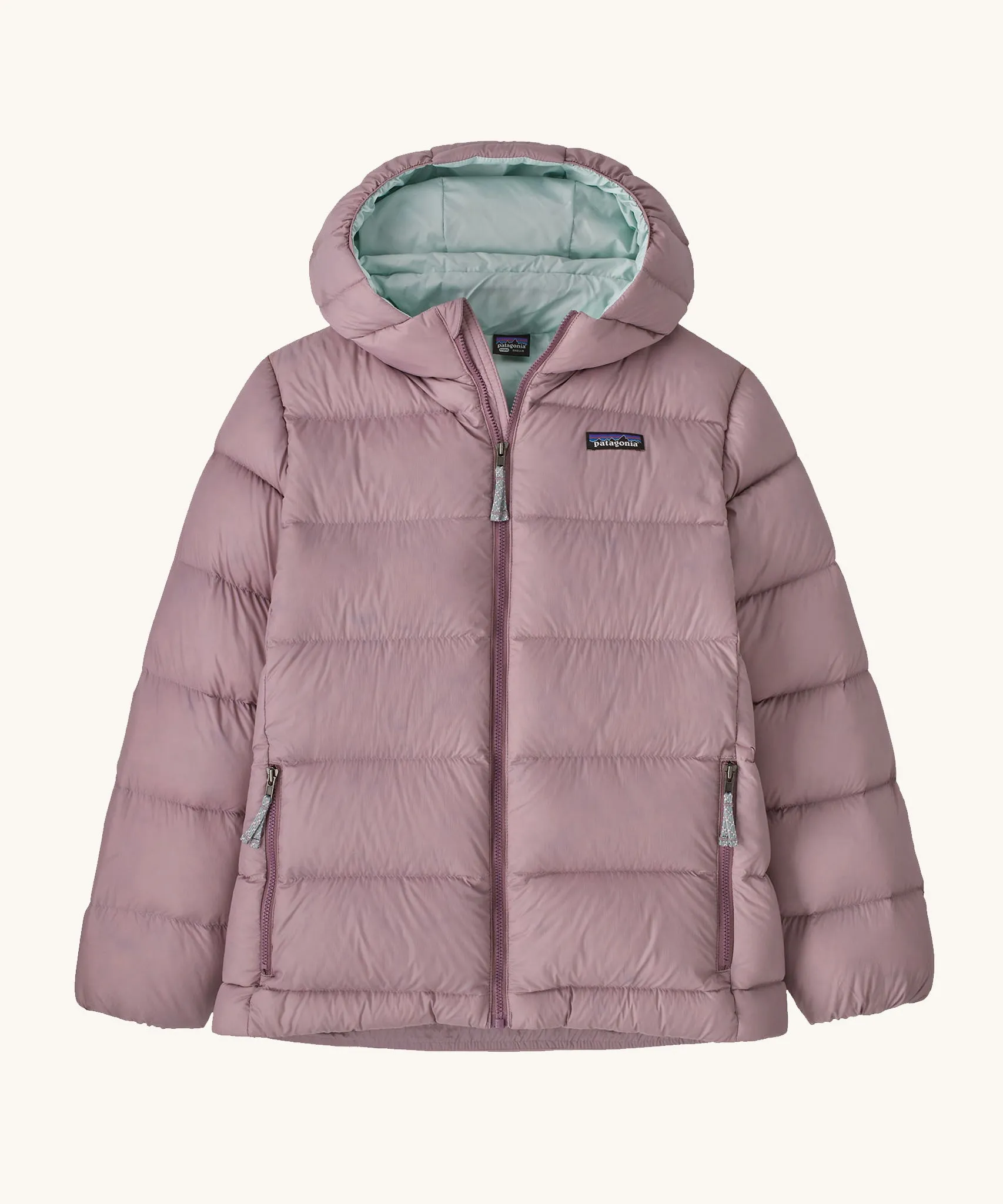 Patagonia Kids Hi-Loft Down Sweater Hoody Jacket Stormy Mauve