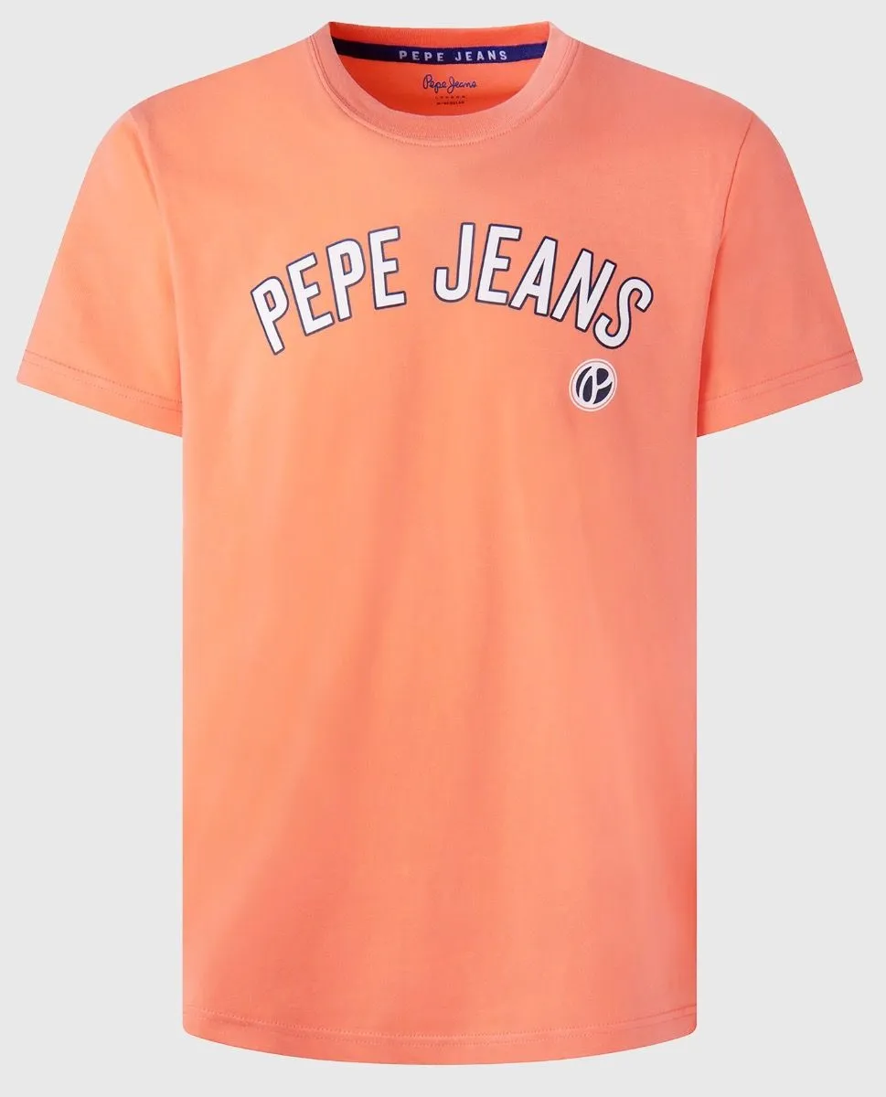 Pepe Jeans Alessio Retro Logo T-Shirt Summer Orange